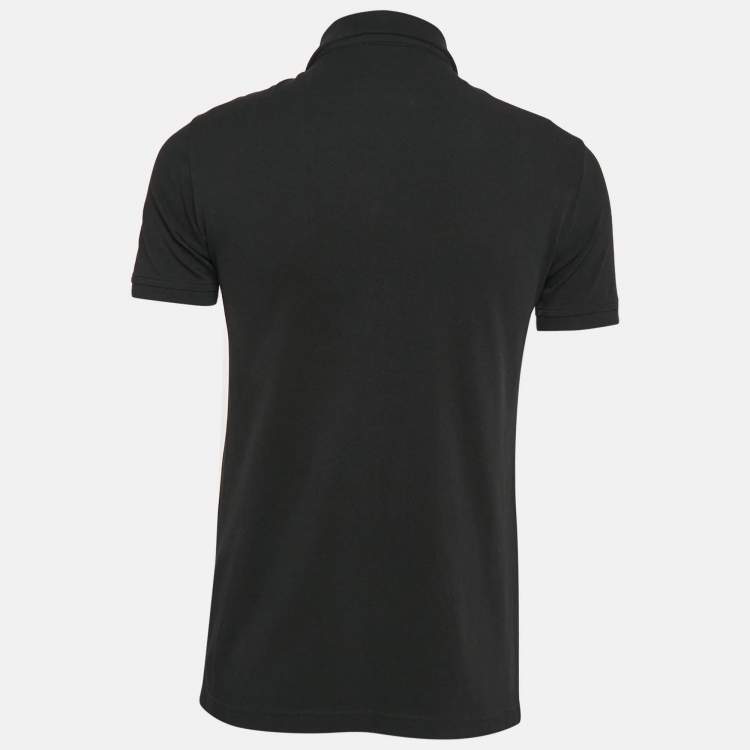 Pre Owned Emporio Armani Black Cotton Pique Polo T-Shirt L