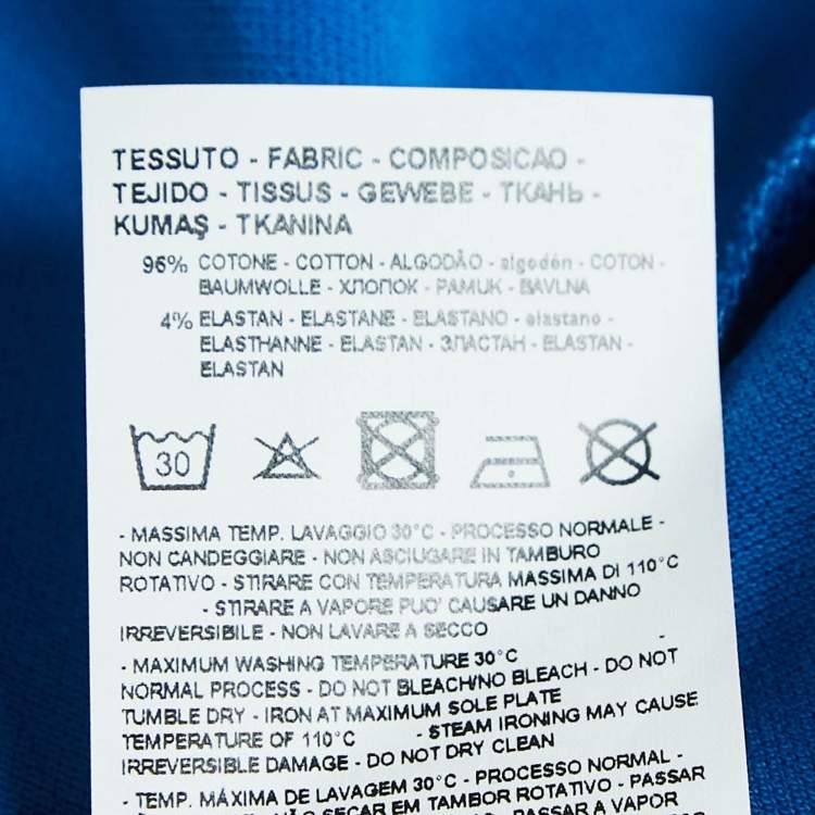 Pre Owned Emporio Armani Blue Cotton Jersey Polo T-Shirt XL