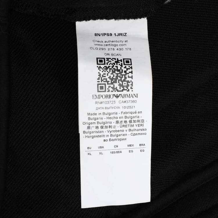 Pre Owned Emporio Armani Black Modal Blend Jogger Pants XL
