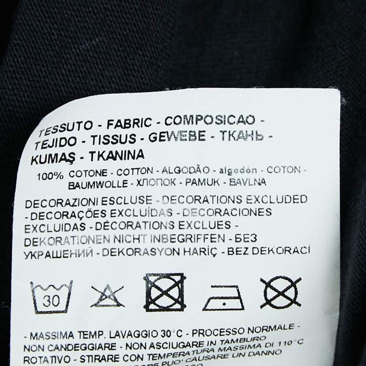 Pre Owned Emporio Armani Navy Blue Logo Embroidered Cotton T-Shirt XXL