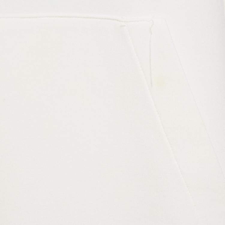Pre Owned Emporio Armani White Logo Print Neoprene Short Sleeve Hoodie L