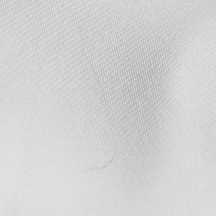 Pre Owned Emporio Armani White Neoprene Zip-Up Hoodie M