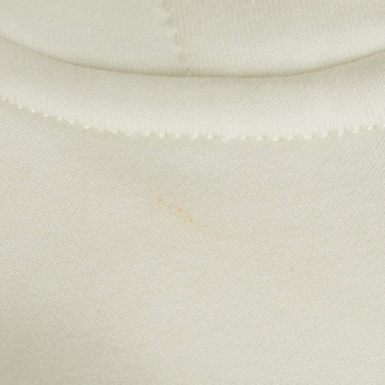 Pre Owned Emporio Armani White Neoprene Zip-Up Hoodie M