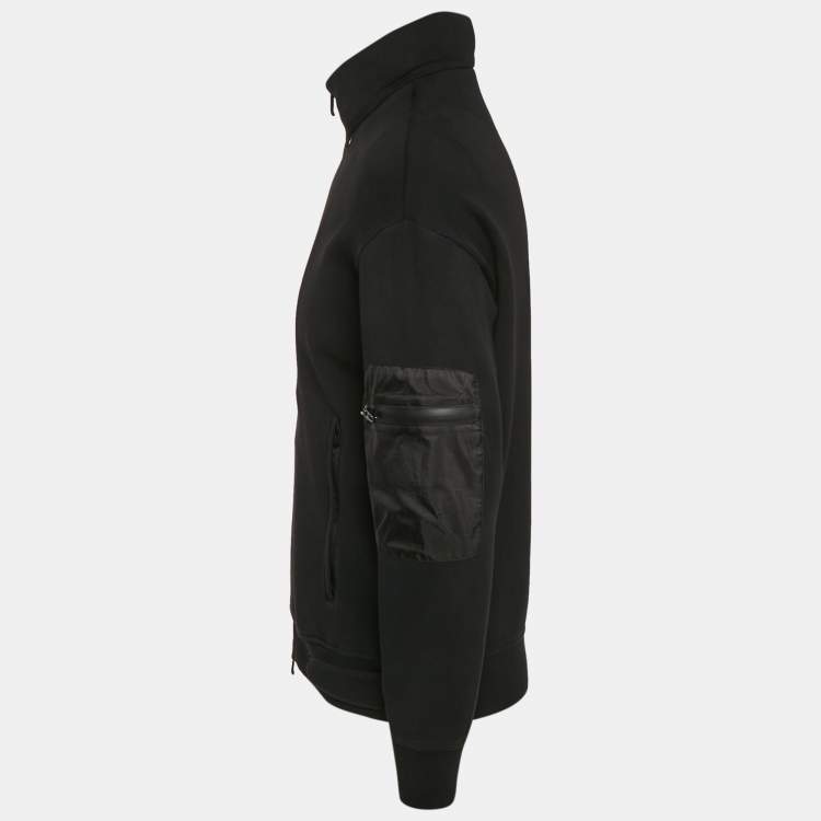 Pre Owned Emporio Armani Black Neoprene Zip-Up Jacket M