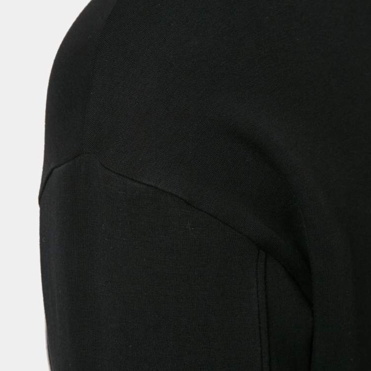 Pre Owned Emporio Armani Black Neoprene Zip-Up Jacket M
