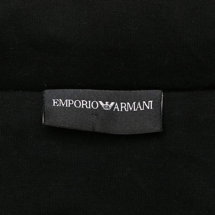 Pre Owned Emporio Armani Black Neoprene Zip-Up Jacket M
