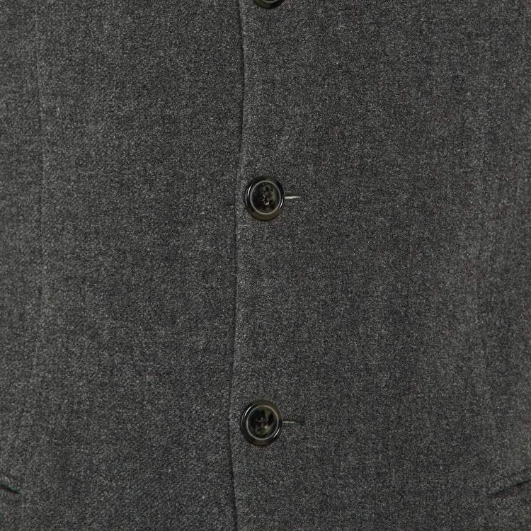 Pre Owned Emporio Armani Grey Wool & Cashmere Single Breasted Blazer L