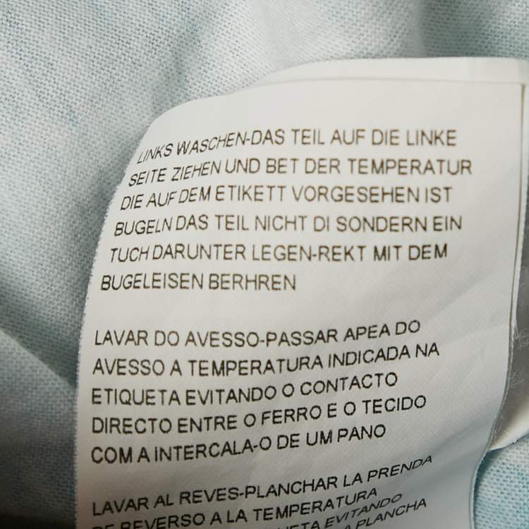 Pre Owned Emporio Armani Blue Printed Cotton T-Shirt XL