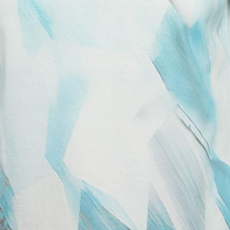 Pre Owned Emporio Armani Blue Printed Cotton T-Shirt XL