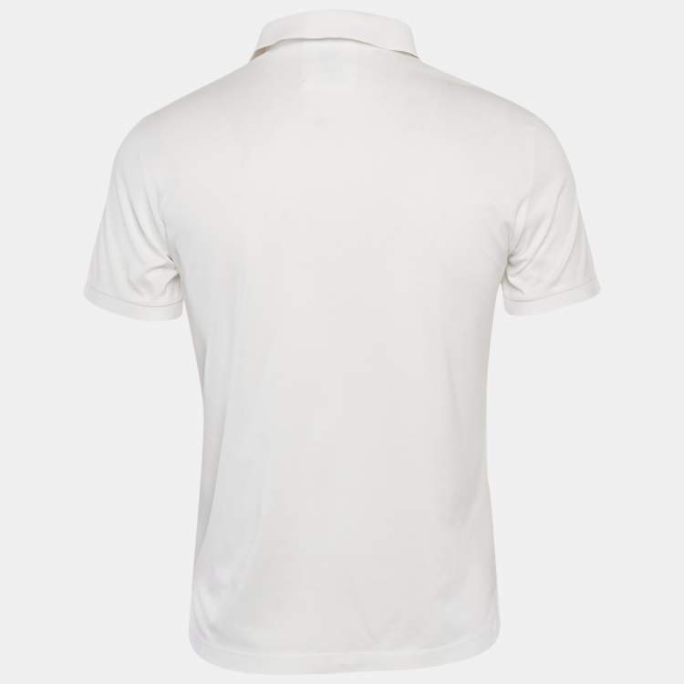 Pre Owned Emporio Armani Essential White Cotton Jersey Polo T-Shirt S