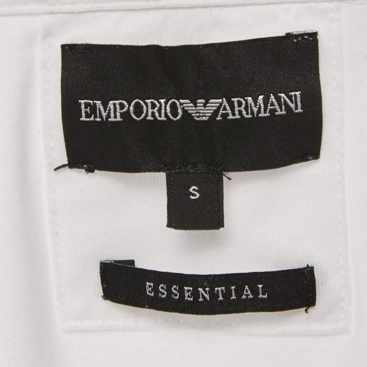 Pre Owned Emporio Armani Essential White Cotton Jersey Polo T-Shirt S