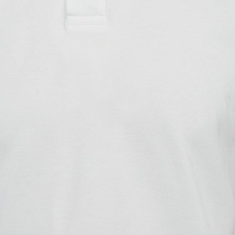 Pre Owned Emporio Armani White Cotton Pique Polo T-Shirt S