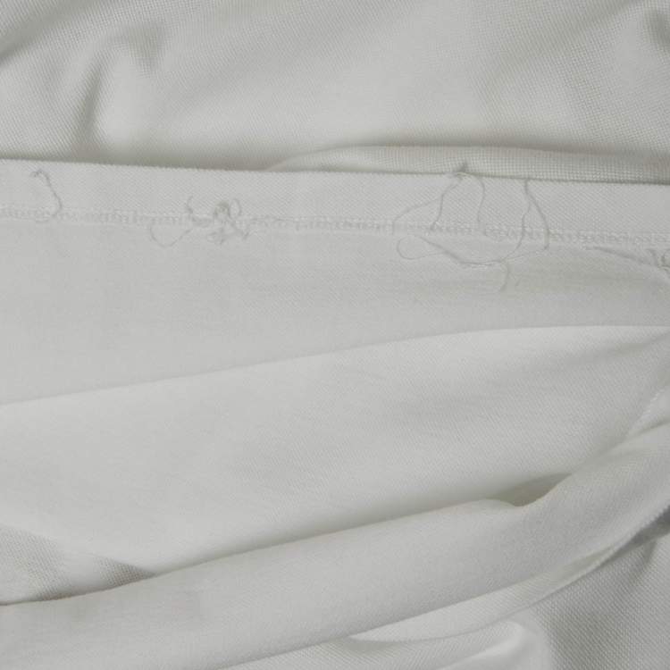 Pre Owned Emporio Armani White Cotton Pique Polo T-Shirt S
