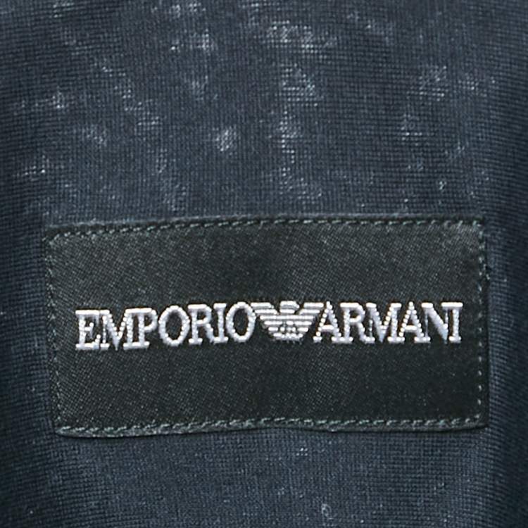 Pre Owned Emporio Armani Navy Blue Cotton Jersey Long Sleeve Shirt L