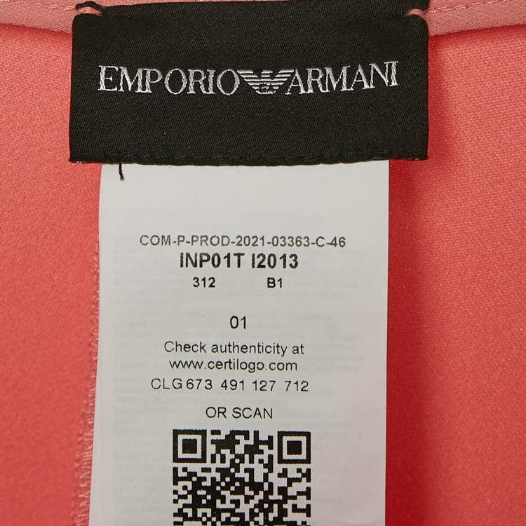 Pre Owned Emporio Armani Pink Crepe Wide-Leg Trousers S
