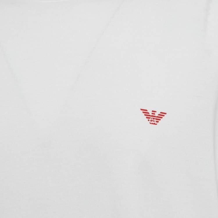 Pre Owned Emporio Armani Underwear White Cotton Jersey T-Shirt XL