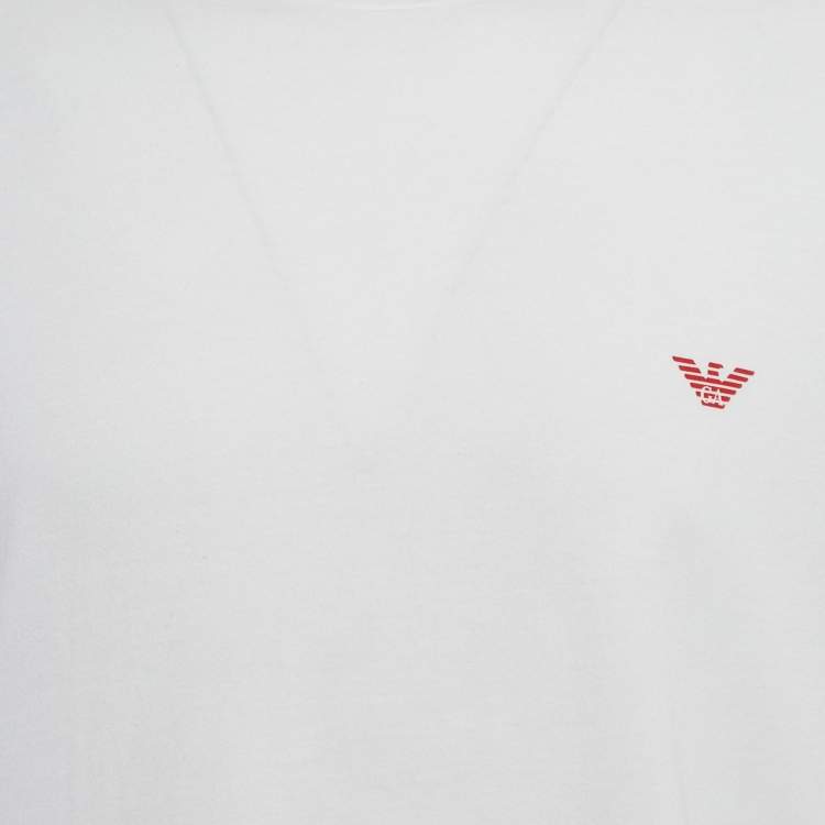 Pre Owned Emporio Armani Underwear White Cotton Jersey T-Shirt XL