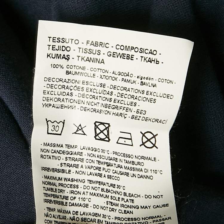 Pre Owned Emporio Armani Navy Blue Logo Applique Jersey T-Shirt XXL
