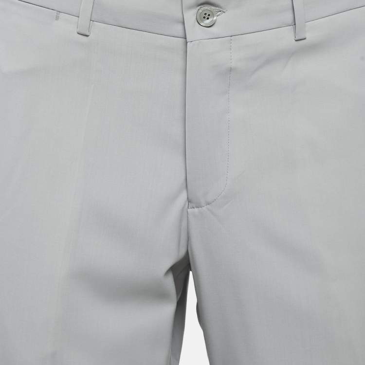 Pre Owned Emporio Armani Grey Virgin Wool Formal Trousers XL