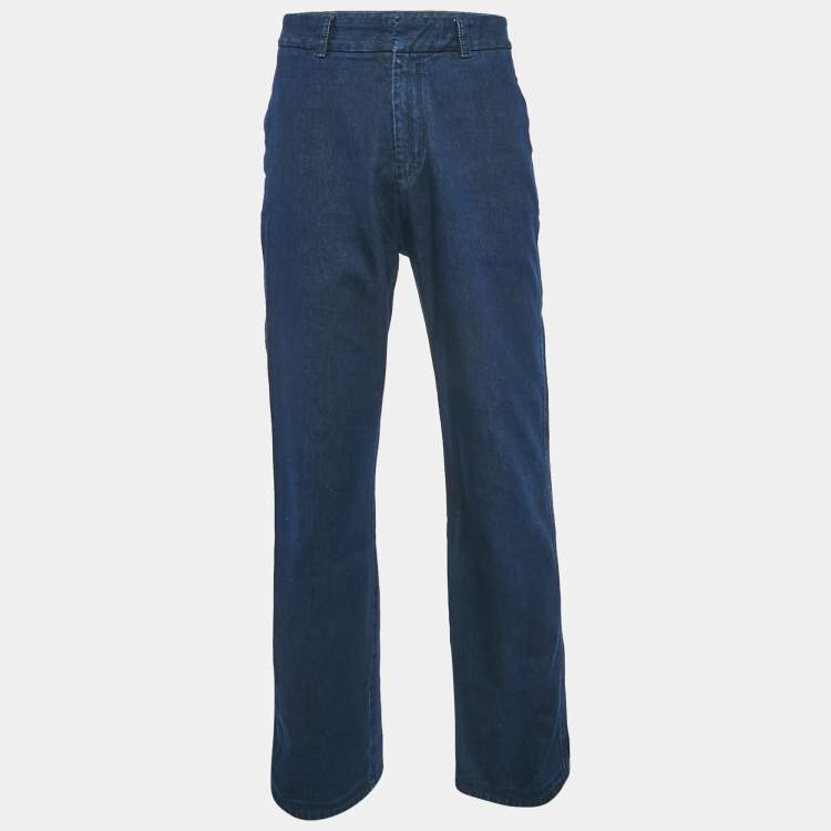 Pre Owned Emporio Armani Navy Blue Denim Workwear Jeans L Waist 35"