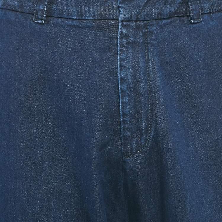 Pre Owned Emporio Armani Navy Blue Denim Workwear Jeans L Waist 35"