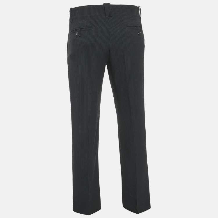 Pre Owned Emporio Armani Black Eteropolitan Line Wool Trousers S