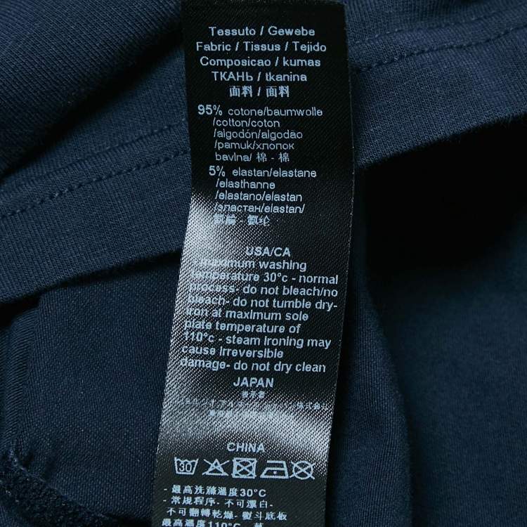 مملوكة مسبقًا Emporio Armani Navy Blue Logo Printed Cotton Crew Neck T-Shirt XL
