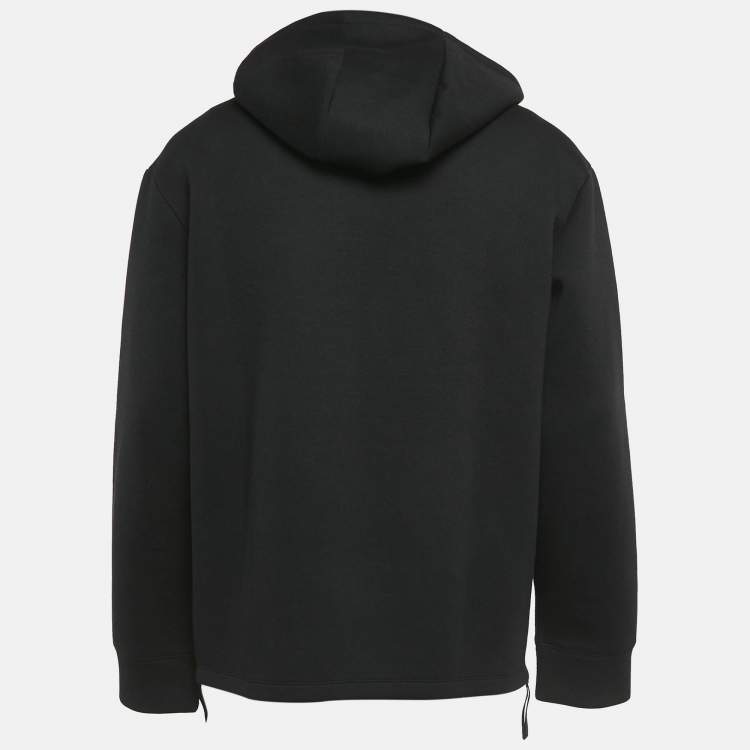 Pre Owned Emporio Armani Black Eagle Logo Print Neoprene Hoodie XL