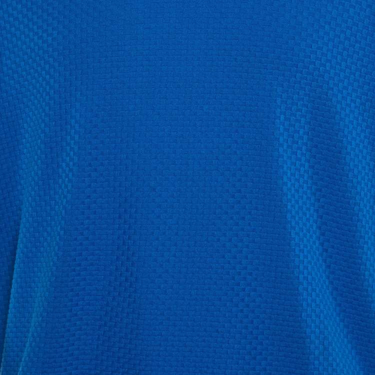مملوكة مسبقًا Emporio Armani Blue Textured Cotton Crew Neck T-Shirt XXL