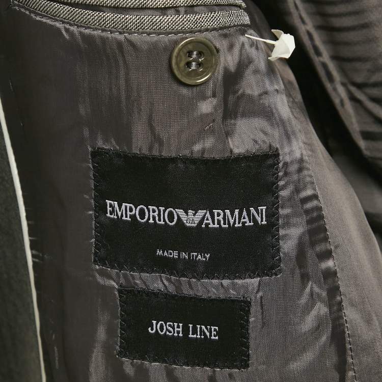 Pre Owned Emporio Armani Grey Wool Tailored Suit L