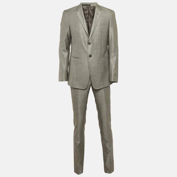 Pre Owned Emporio Armani Grey Wool Tailored Suit L