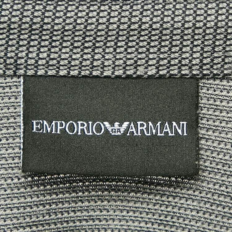 مملوكة مسبقًا Emporio Armani Grey Cotton Knit Polo T-Shirt L