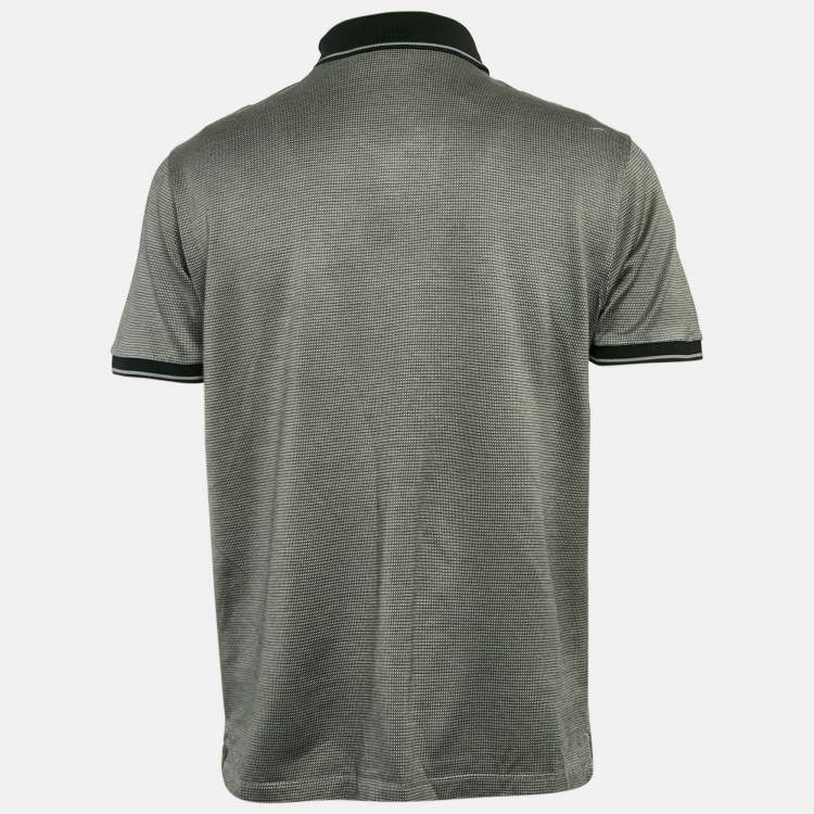 مملوكة مسبقًا Emporio Armani Grey Cotton Knit Polo T-Shirt L