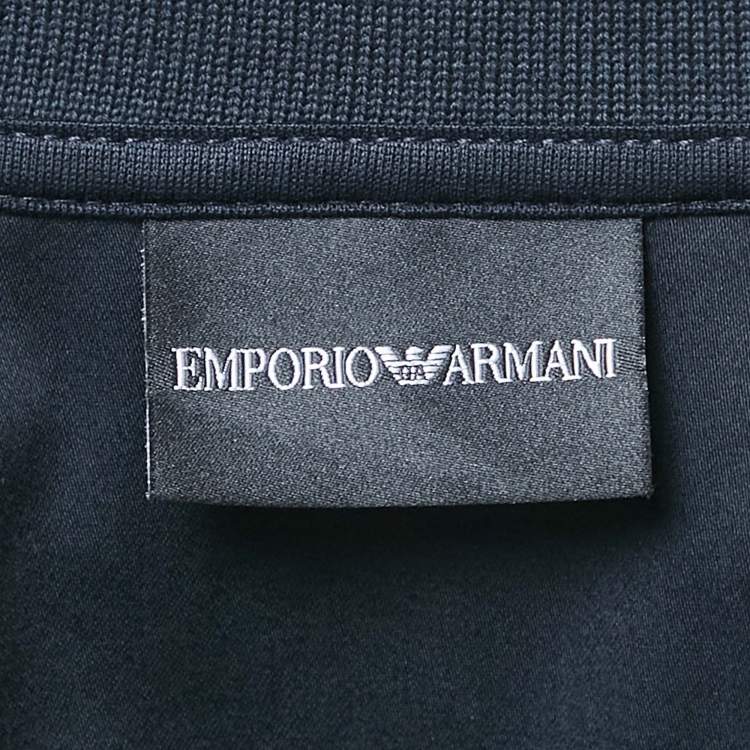 Pre Owned Emporio Armani Navy Blue Jersey Polo T-Shirt XXXL