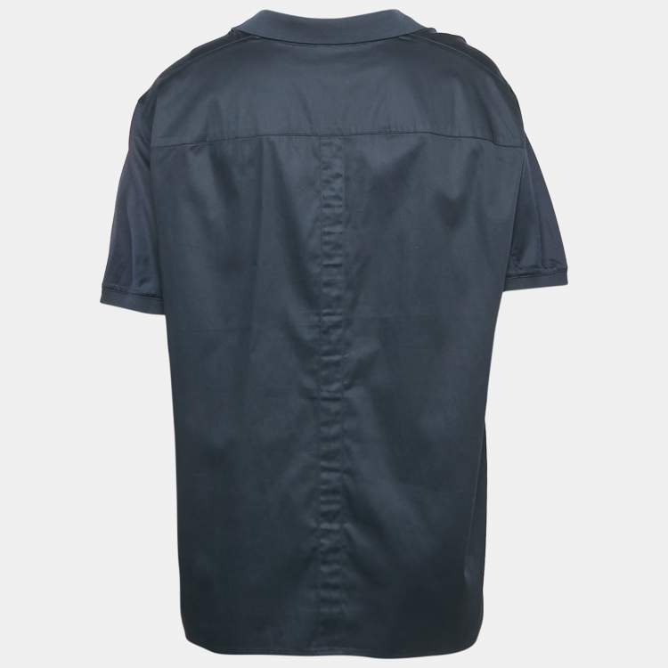 Pre Owned Emporio Armani Navy Blue Jersey Polo T-Shirt XXXL