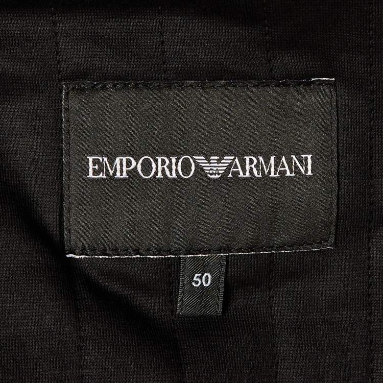 Pre Owned Emporio Armani Black Knit Hooded Jacket & Sweatpants L