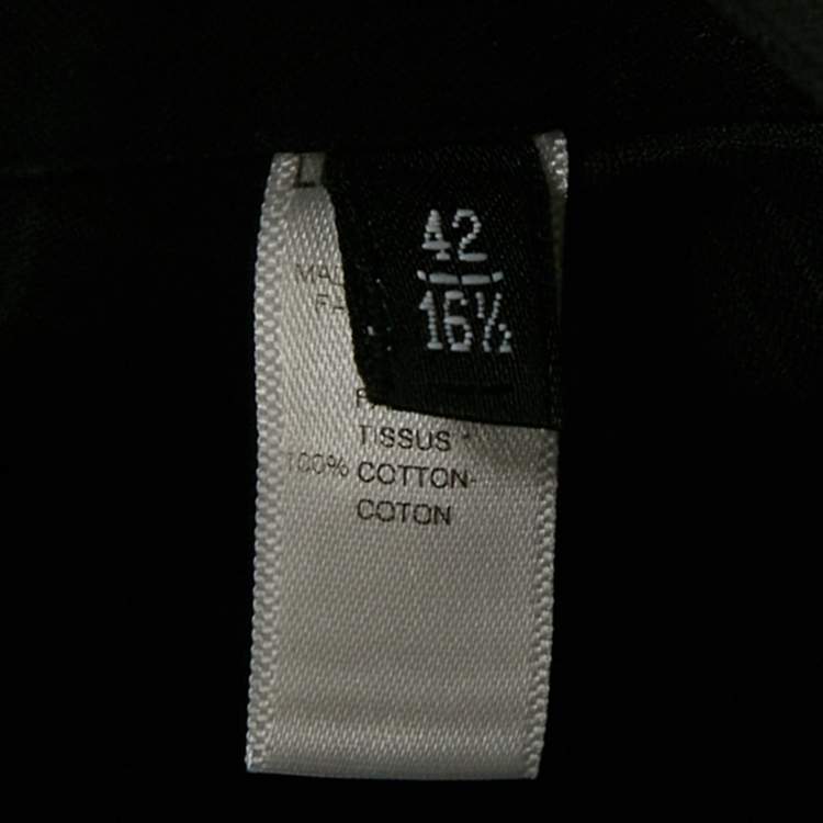 Pre Owned Emporio Armani Black Striped Cotton Long Sleeve Shirt XL