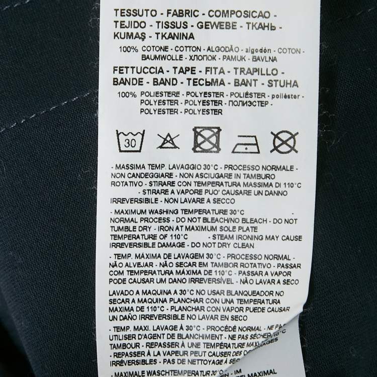 Pre Owned Emporio Armani Navy Blue Cotton Logo Tape Trimmed Polo T-Shirt XXL