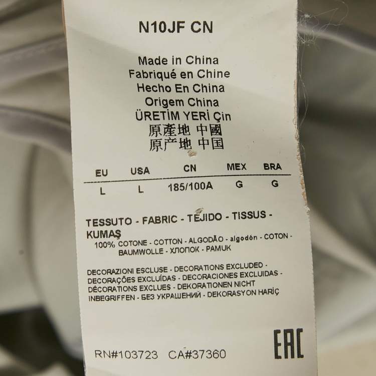 Pre Owned Emporio Armani Light GreyCotton Blazer Sleeve Shirt L