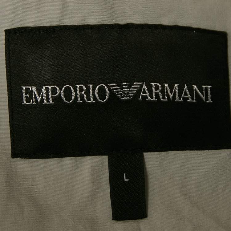 Pre Owned Emporio Armani Light GreyCotton Blazer Sleeve Shirt L