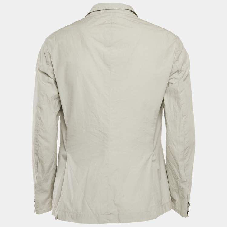 Pre Owned Emporio Armani Light GreyCotton Blazer Sleeve Shirt L