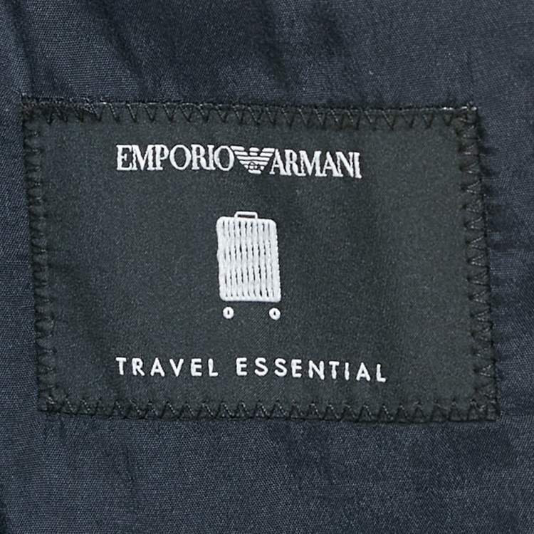 Pre Owned Emporio Armani Navy Blue Wool Sartorial Deco Suit S