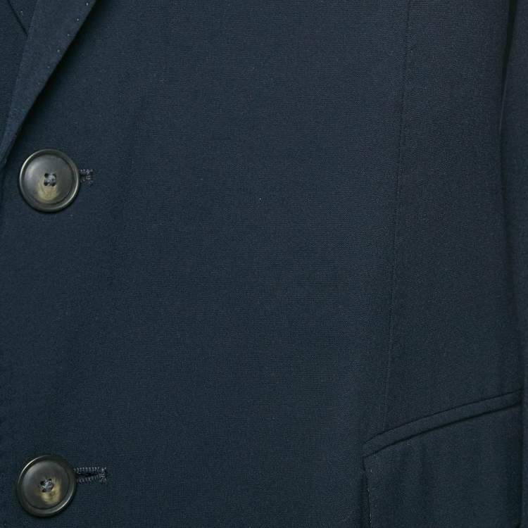 Pre Owned Emporio Armani Navy Blue Wool Sartorial Deco Suit S