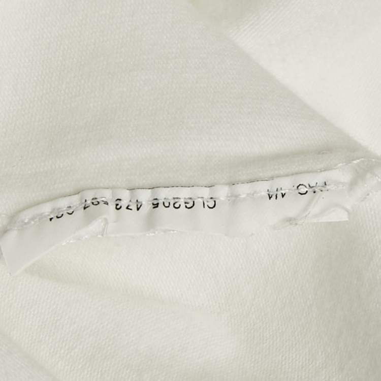 Pre Owned Emporio Armani White Logo Print Cotton Crewneck T-Shirt S