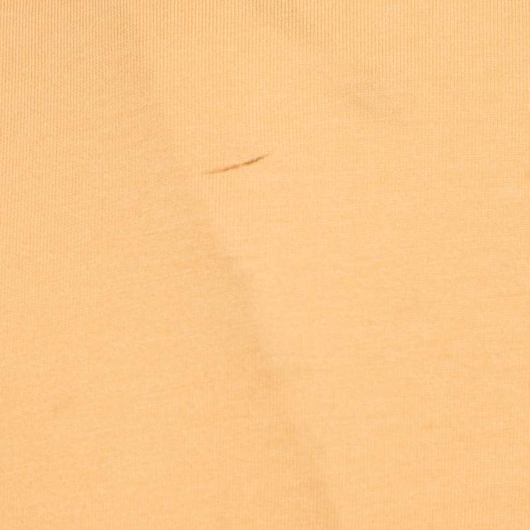 Pre Owned Emporio Armani Light Orange Logo Print Cotton T-Shirt S