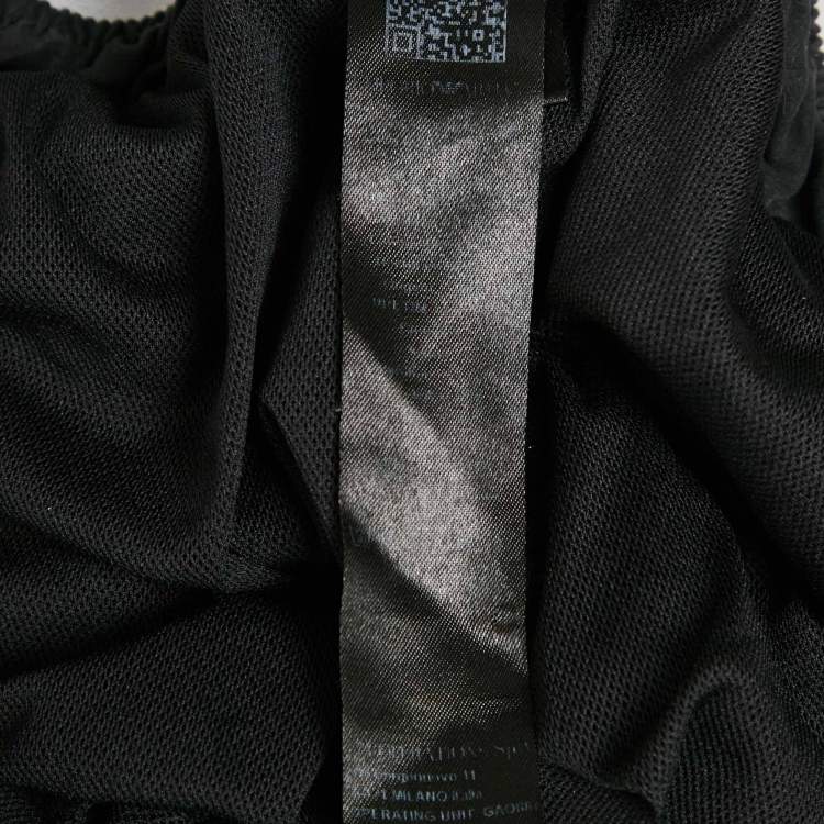 Pre Owned Emporio Armani Black Logo Waist  Trim Synthetic Shorts L
