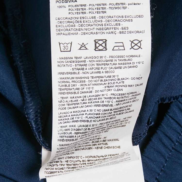 Pre Owned Emporio Armani Blue Logo Print Synthetic Shorts S