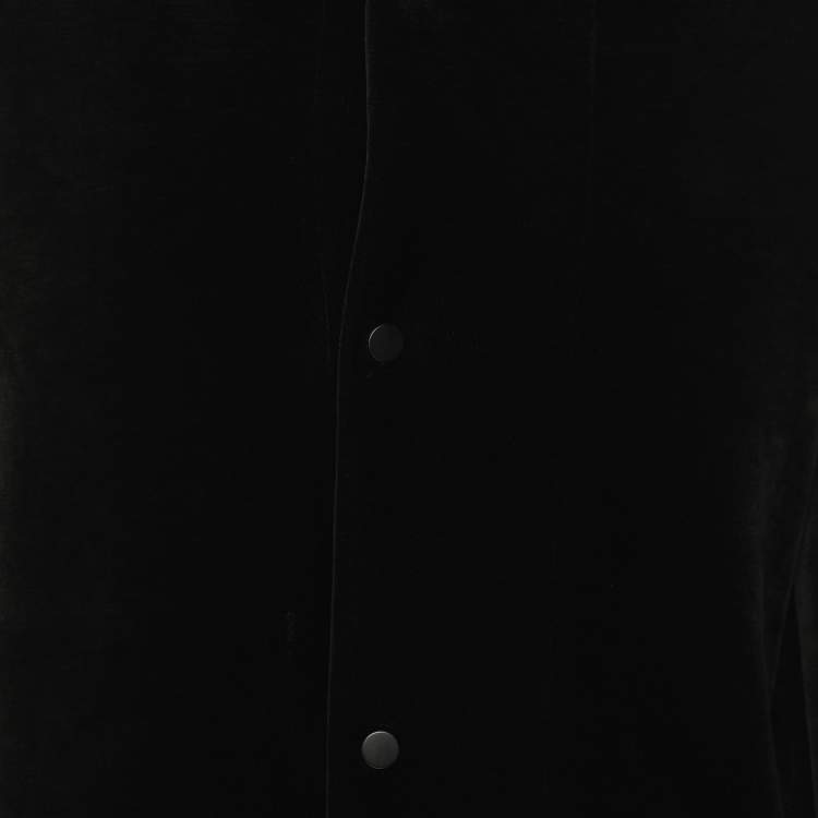Pre Owned Emporio Armani Black Velvet Hoodie XXXL