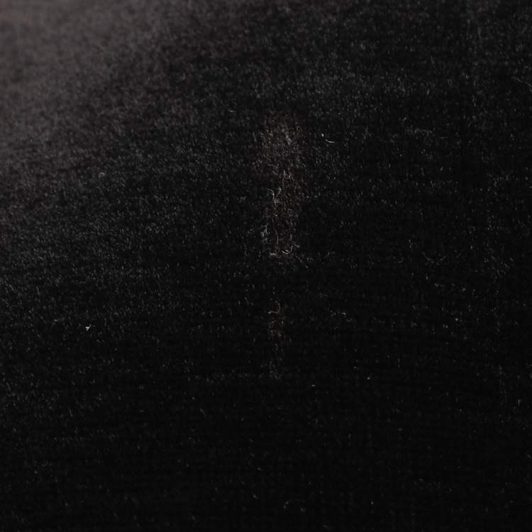 Pre Owned Emporio Armani Black Velvet Hoodie XXXL