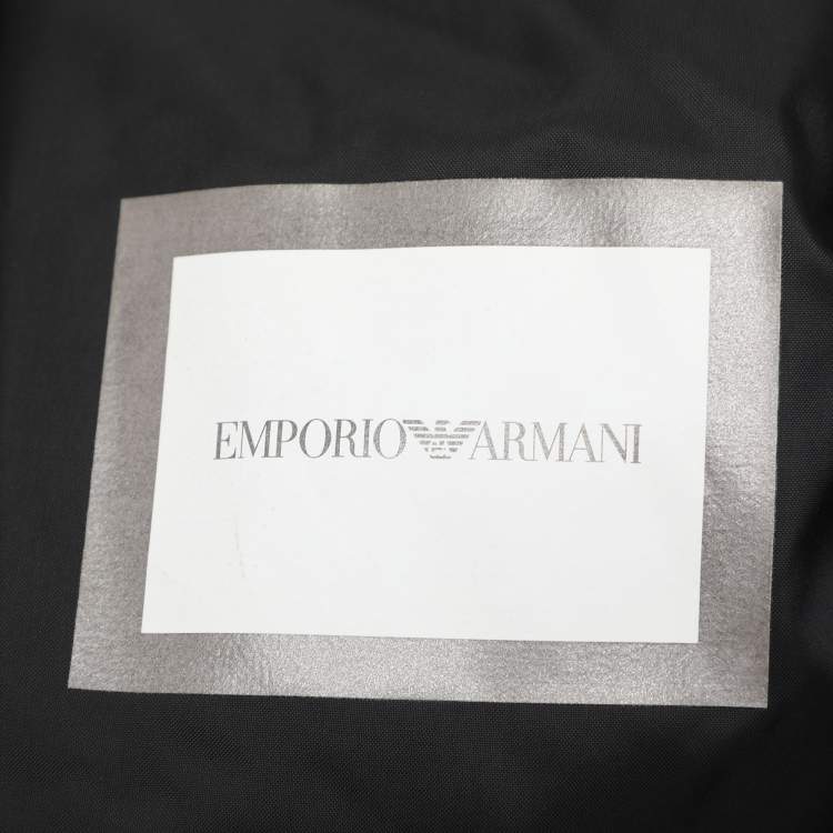 Pre Owned Emporio Armani Black Velvet Hoodie XXXL